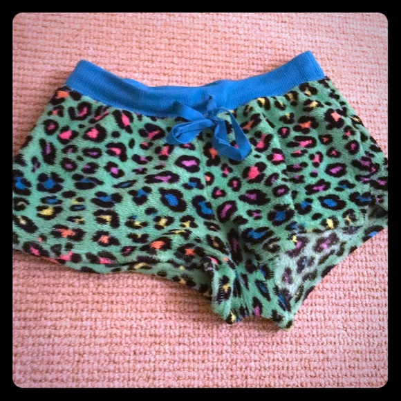 Green Cheetah Print Pajama Shorts 